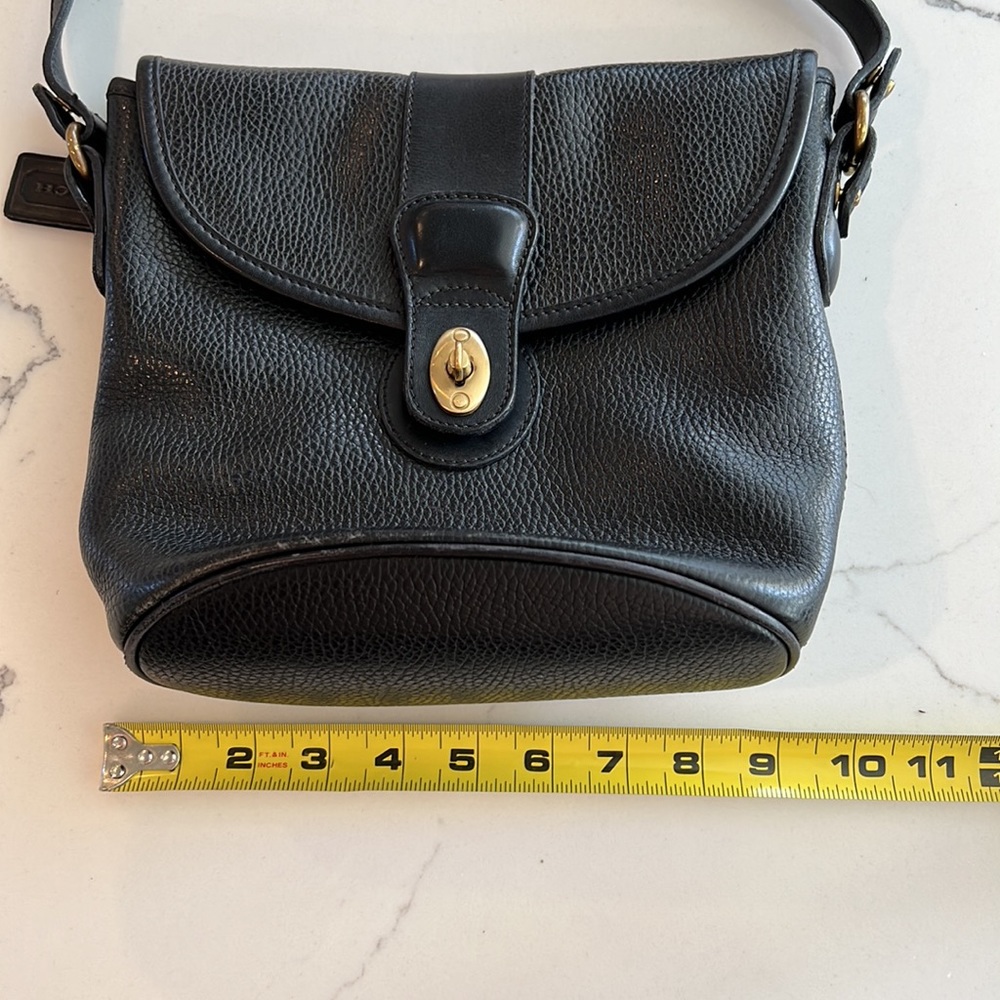 Vintage COACH Pebbled Leather Bag Black - Picture 8 of 9